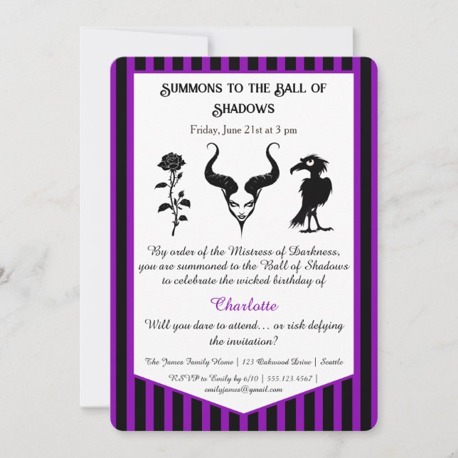 Invitation Conception de script d'anniversaire Dark Fantasy S (Devant)