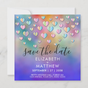 Invitation Conception de speckles de coeur colorés
