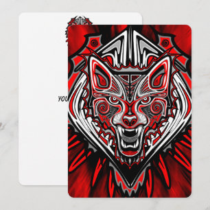 Invitation Conception de totem tribal Haida Loup