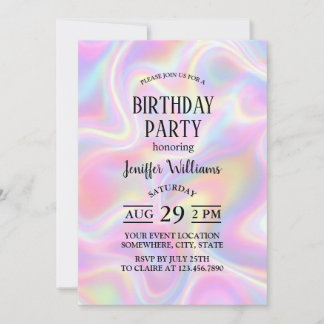 Invitation Conception de tourbillon holographique pastel vibr