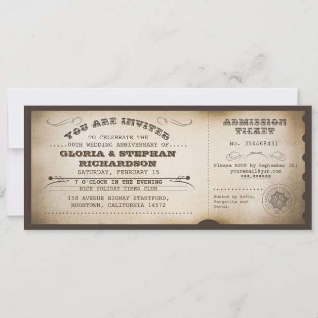 Invitation conception de typographie de billet d'anniversaire (Devant)