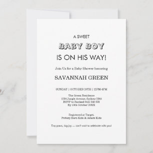 Invitation Conception de typographie pour Baby Shower minimal