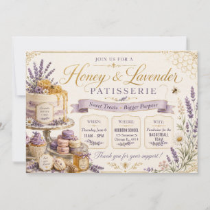 Invitation Conception de vente de pâtisseries au miel et à la