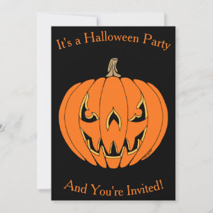 Invitation Conception d'Halloween de citrouille effrayante Ja