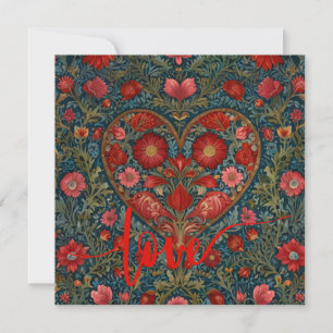 Invitation Conception élégante de cœur de la Saint-Valentin v