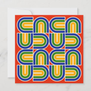 Invitation Conception géométrique du style rétro de la mi-ann