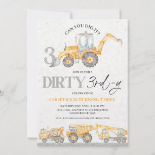 Invitation Conception grise pour le 3e anniversaire d'un garç