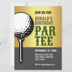 Invitation Conception minimaliste du Golf Party