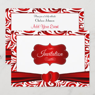 Invitation Conception Motif Verder Rouge et Blanc