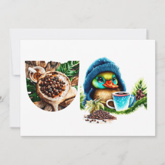 Invitation Conception Quirky Coffee Lover Duck