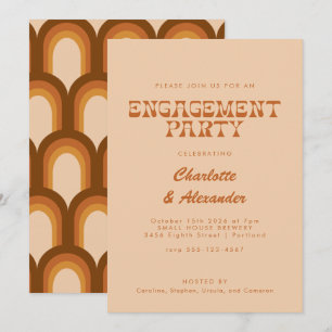 Invitation Conception Rétro Groovy 70 pour la fête d'hôte de