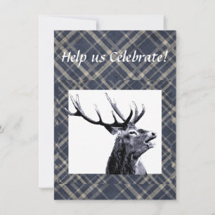 Invitation Conception Vintage Cerf Divorce ou Fête Personnali