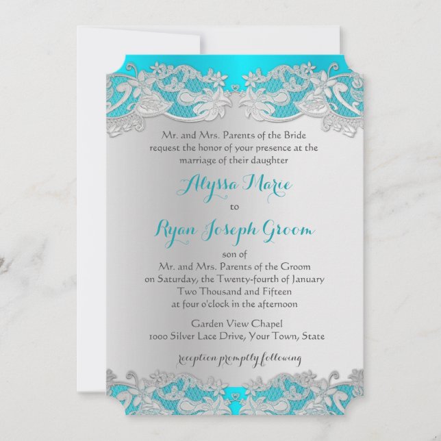 Invitation Conception vintage Florale Argent (Devant)