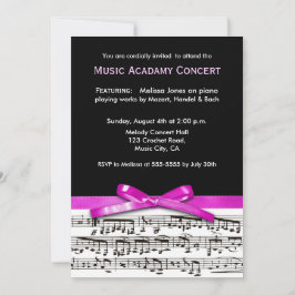 Invitation Concert de récital de musique noire et blanche Hot