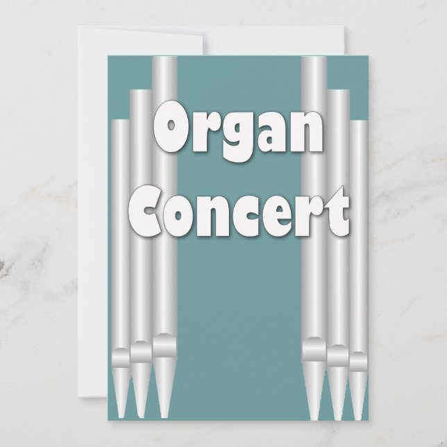 Invitation concert Orgue Tubes turquoises (Devant)