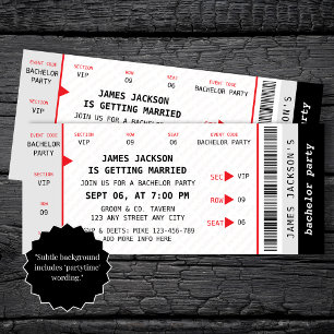 Invitation Concert Ticket Music Bachelor Party