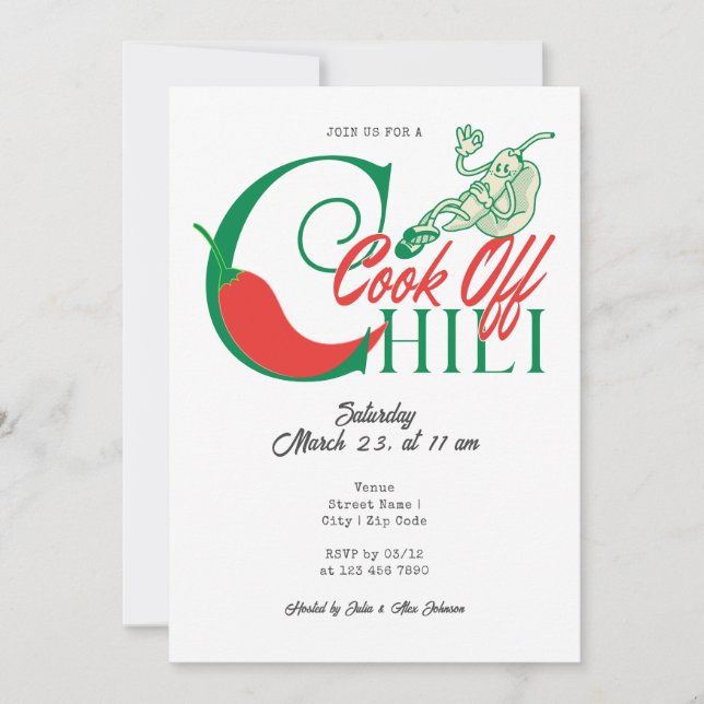Invitation Concours de chili pour fête Grill and Chill entre  (Devant)
