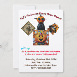 Invitation Concours de fête d'Halloween pour enfants
