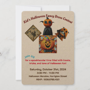Invitation Concours de fête d'Halloween pour enfants