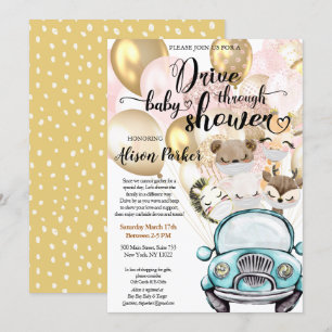 Invitation Conduire par Baby shower Amis Masqués Safari