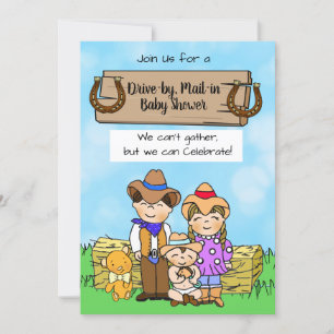 Invitation Conduire par ou Mal dans le Baby shower de la fami