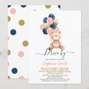 Invitation Conduire par ours Baby shower de révélation de gen