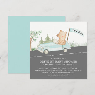 Invitation Conduite Cute Par Bear Boys Baby shower