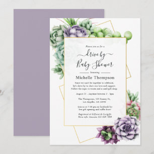Invitation Conduite géométrique Succulente par la nuptiale ou