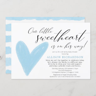 Invitation Conduite moderne Valentines bleu blanc garçon
