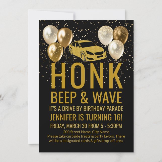 Invitation Conduite par Anniversaire (Devant)