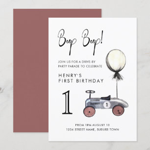 Invitation Conduite par Anniversaire Parade Socialement Loin 
