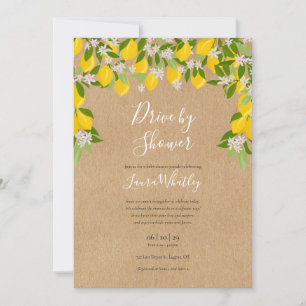 Invitation Conduite Par Baby shower Citrons Rustiques Verdure