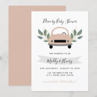 Conduite par fille baby shower rose verdure