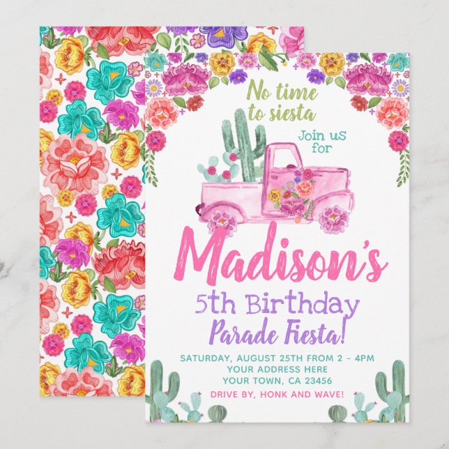 Invitation Conduite Par La Fiesta Mexicaine (Devant / Derrière)