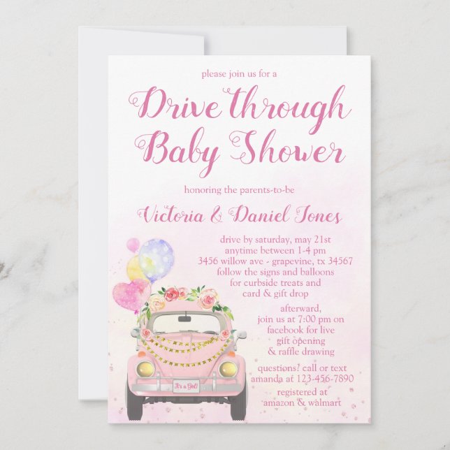 Invitation Conduite Par Le Baby shower Covid (Devant)