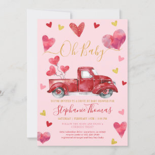 Invitation Conduite par Pink Valentine Baby shower avec les c