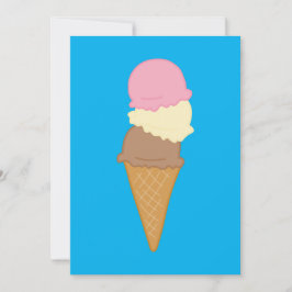 Invitation Cône de crème glacée triple Scoop