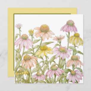Invitation Coneflowers Watercolor