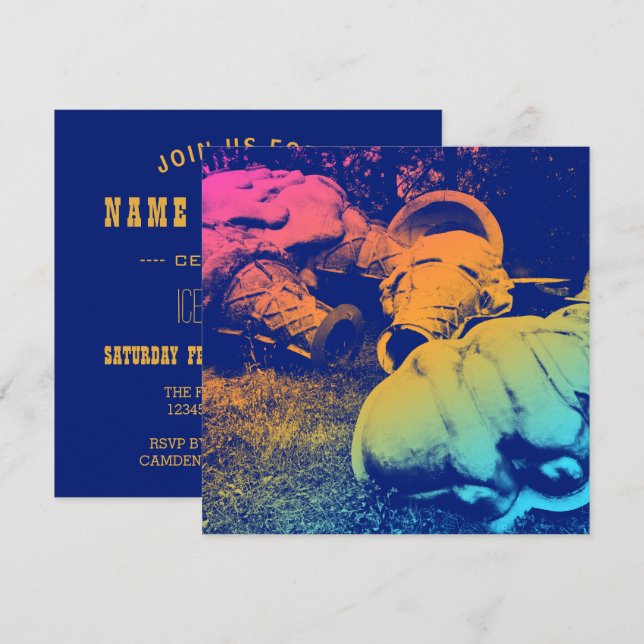 Invitation cônes de crème glacée d'été en fibre de verre (Devant / Derrière)