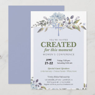 Invitation Conférence de l'église des femmes florales pourpre