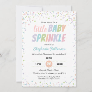Invitation Confetti Colorée mignonne Petit Bébé Sprinkel Douc