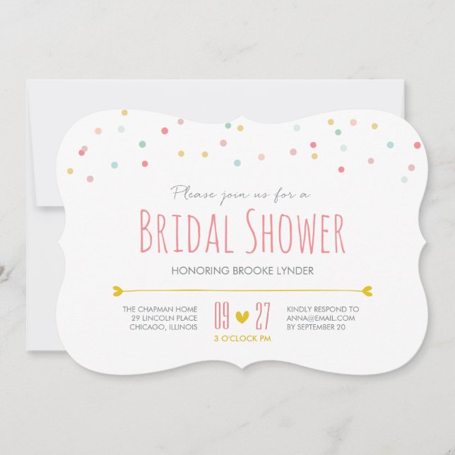 Invitation Confetti de douche nuptiale (Devant)