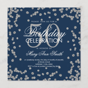 Invitation Confetti de la Parties scintillant bleue de la mar
