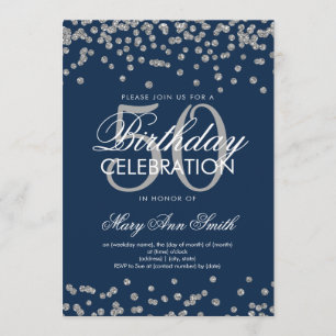Invitation Confetti de la Parties scintillant bleue de la mar