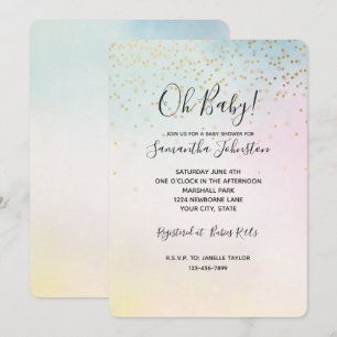 Invitation Confetti d'or en teint jaune rose d'Aqua