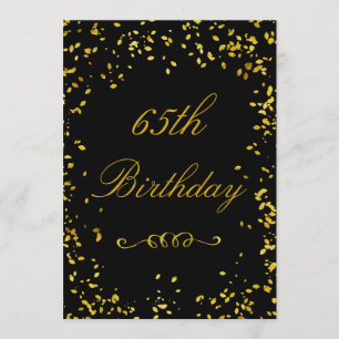 Invitation Confetti d'or glamour du 65e anniversaire