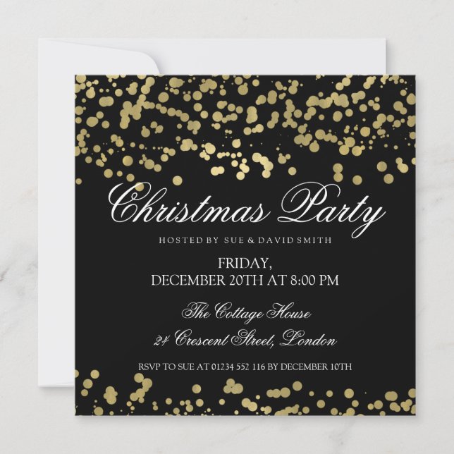 Invitation Confetti Gold Foil (Devant)