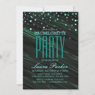 Invitation Confetti Gold Sparkle Élégante Bachelorette