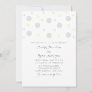 Invitation Confetti Jaune Gris Inviter