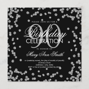 Invitation Confetti, Parties scintillant d'anniversaire du 90